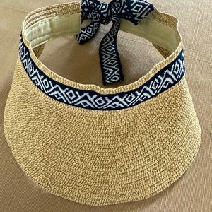 Sea&Grass straw visor with blue trim. New never worn.